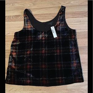 Women JCrew velour plaid tank, size 6